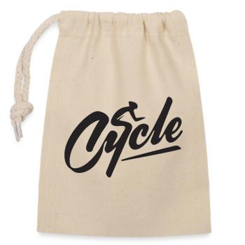 Cycling - Closable cotton gift bag (14x20cm) - nature - Front