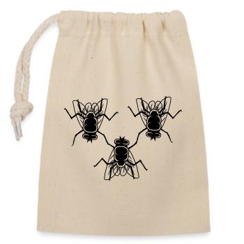 3 Friends Houseflies Équipe - Sac cadeau en coton avec cordon (14 x 20 cm) - nature - Devant