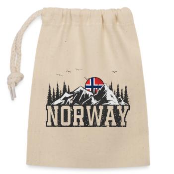 Norwegen - Verschließbarer Geschenkbeutel aus Baumwolle (14x20cm) - Natur - Vorne