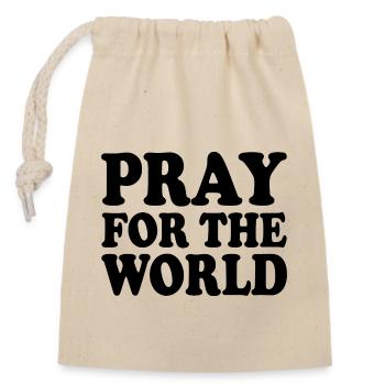 Pray for the world - Sac cadeau en coton avec cordon (14 x 20 cm) - nature - Devant