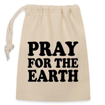 Pray for the earth - Sac cadeau en coton avec cordon (14 x 20 cm) - nature - Devant