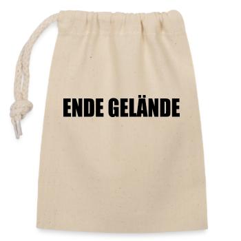 Ende gelände - Verschließbarer Geschenkbeutel aus Baumwolle (14x20cm) - Natur - Vorne