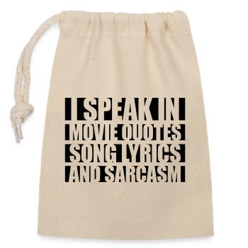 parler des paroles et du sarcasme - Sac cadeau en coton avec cordon (14 x 20 cm) - nature - Devant