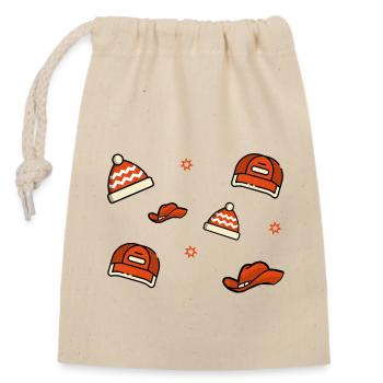 Red Beanies - Hat lover - Closable cotton gift bag (14x20cm) - nature - Front