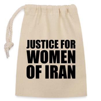 Justice for women of iran - Sac cadeau en coton avec cordon (14 x 20 cm) - nature - Devant
