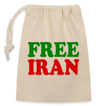 Free iran - Verschließbarer Geschenkbeutel aus Baumwolle (14x20cm) - Natur - Vorne