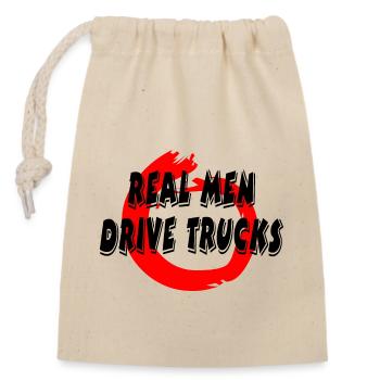 Truck - Closable cotton gift bag (14x20cm) - nature - Front