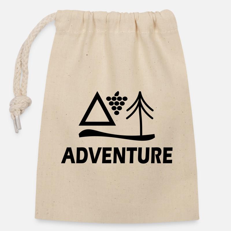 Adventure - Closable cotton gift bag (14x20cm) - nature