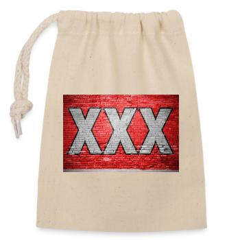 XXX Graffiti de mur de briques - Sac cadeau en coton avec cordon (14 x 20 cm) - nature - Devant