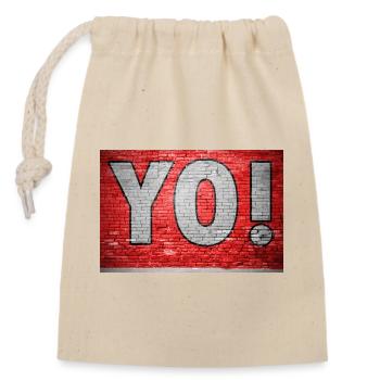 Yo! Brick Wall Graffiti - Closable cotton gift bag (14x20cm) - nature - Front