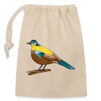 Bird - Closable cotton gift bag (14x20cm) - nature - Front