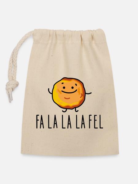 Veganer Falafel lustig - Verschließbarer Geschenkbeutel aus Baumwolle (14x20cm) - Natur