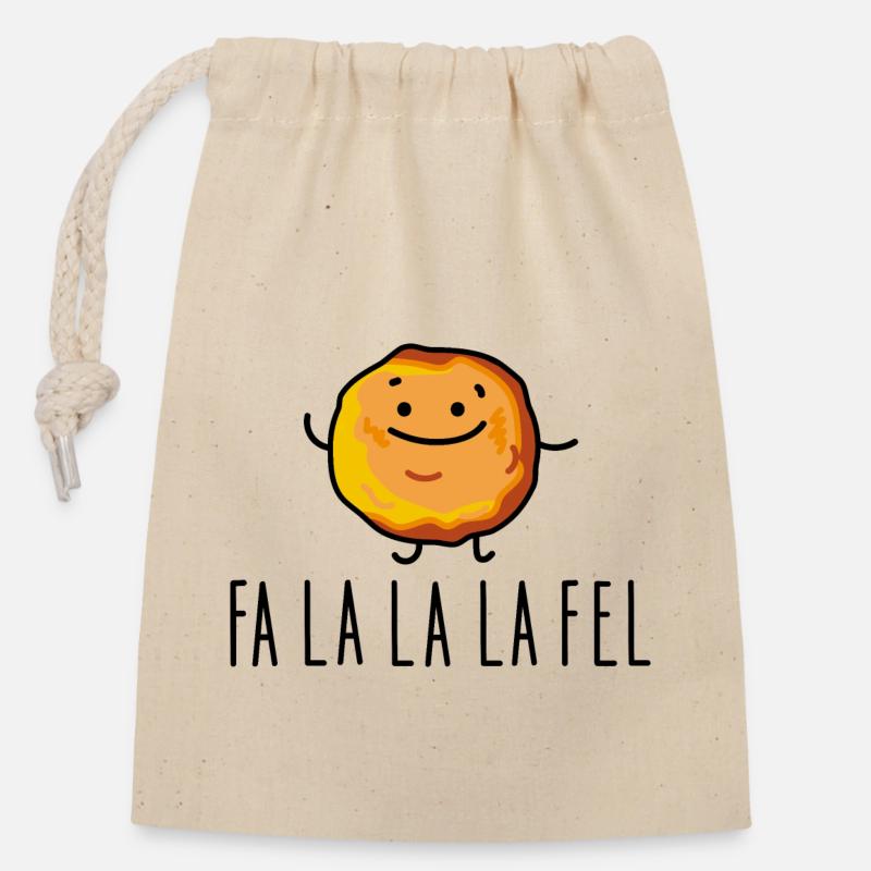 Veganer Falafel lustig - Verschließbarer Geschenkbeutel aus Baumwolle (14x20cm) - Natur