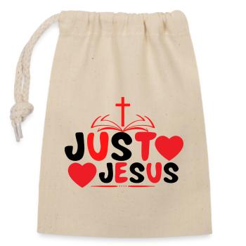 Just Jesus - Verschließbarer Geschenkbeutel aus Baumwolle (14x20cm) - Natur - Vorne