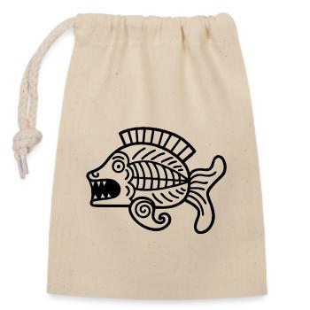 Culture des Incas, symbole du poisson - Sac cadeau en coton avec cordon (14 x 20 cm) - nature - Devant