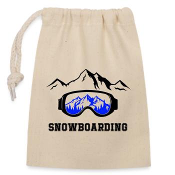 Planche à neige - Sac cadeau en coton avec cordon (14 x 20 cm) - nature - Devant