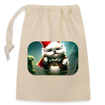Christmas Gnome - Verschließbarer Geschenkbeutel aus Baumwolle (14x20cm) - Natur - Vorne