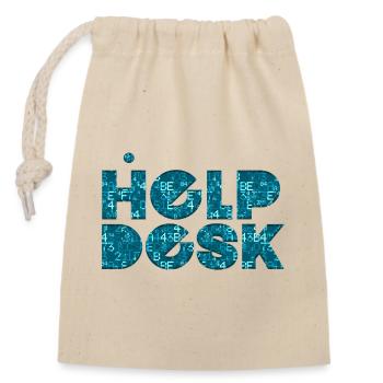 helpdesk support informatique geek ordinateur geek - Sac cadeau en coton avec cordon (14 x 20 cm) - nature - Devant