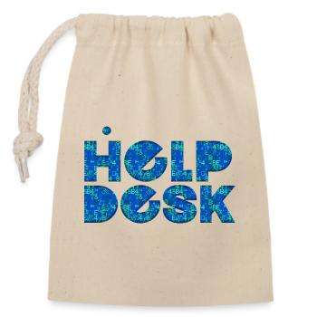 helpdesk support informatique geek ordinateur geek - Sac cadeau en coton avec cordon (14 x 20 cm) - nature - Devant