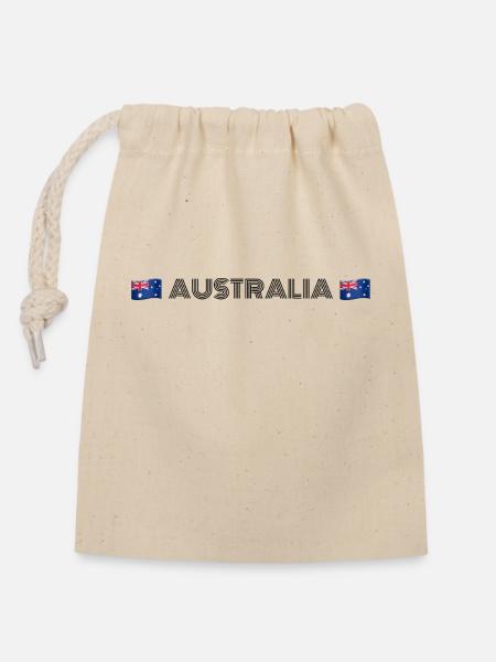 Australien – Australien Flaggen - Verschließbarer Geschenkbeutel aus Baumwolle (14x20cm) - Natur