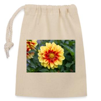 Dahlia (in German Dahlia) Dahlia - Closable cotton gift bag (14x20cm) - nature - Front