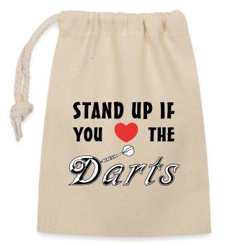 Stand up if you Love the Darts 3 - Closable cotton gift bag (14x20cm) - nature - Front