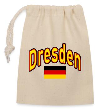 Dresde drapeau de l’Allemagne - Sac cadeau en coton avec cordon (14 x 20 cm) - nature - Devant