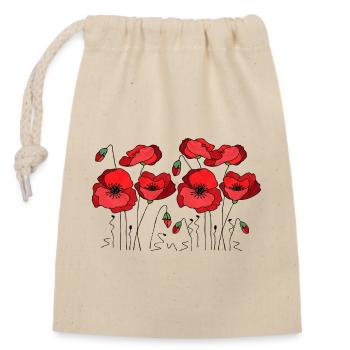 Fleur - Sac cadeau en coton avec cordon (14 x 20 cm) - nature - Devant