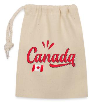 Canada Drapeau Canadien Feuille Erable Stylisé - Sac cadeau en coton avec cordon (14 x 20 cm) - nature - Devant