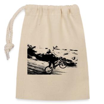 bmx race racing vtt motocross mtb bike rad - Sac cadeau en coton avec cordon (14 x 20 cm) - nature - Devant