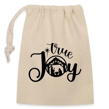 True Joy en noir - Sac cadeau en coton avec cordon (14 x 20 cm) - nature - Devant