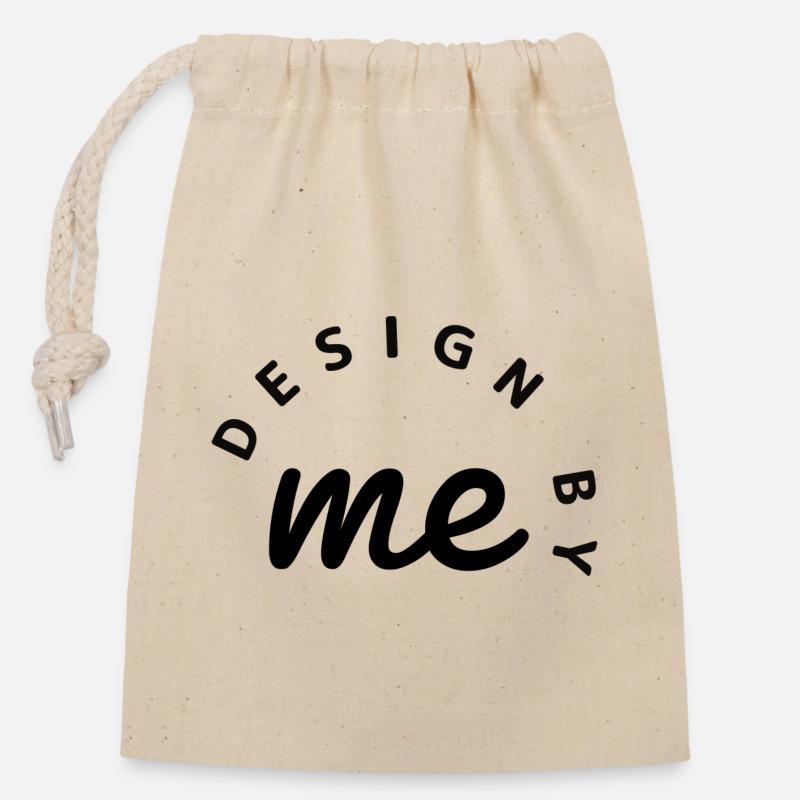 Design par moi - Sac cadeau en coton avec cordon (14 x 20 cm) - nature