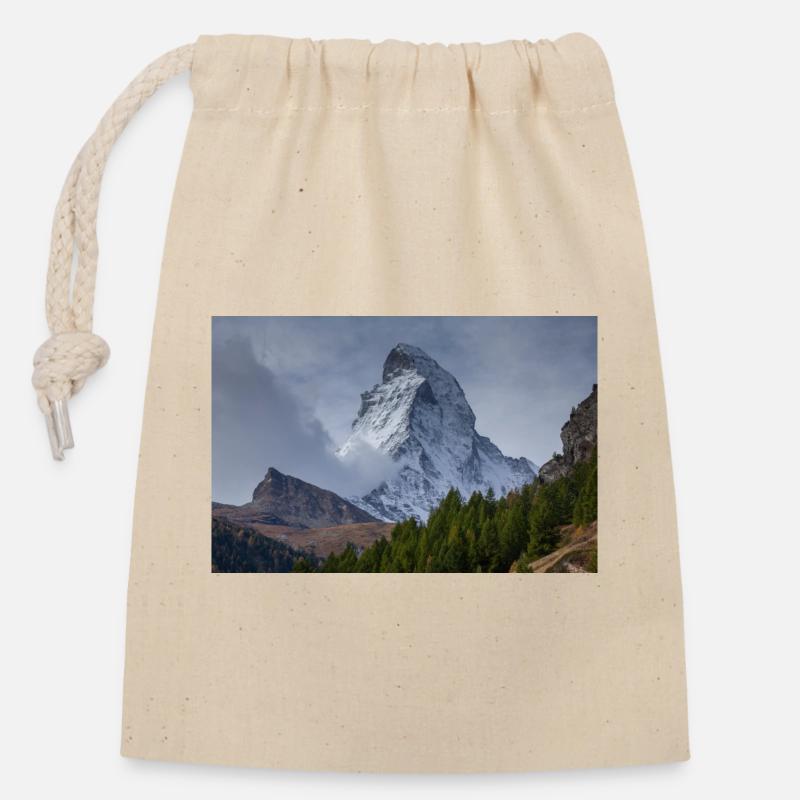 Cervin - Sac cadeau en coton avec cordon (14 x 20 cm) - nature
