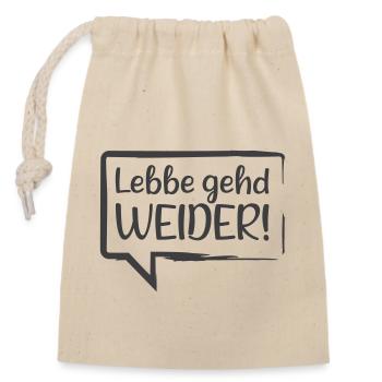 Lebbe gehd weiter - Verschließbarer Geschenkbeutel aus Baumwolle (14x20cm) - Natur - Vorne