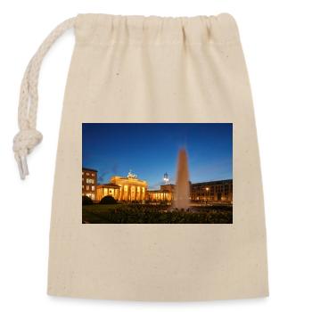 Brandenburger Tor - Verschließbarer Geschenkbeutel aus Baumwolle (14x20cm) - Natur - Vorne