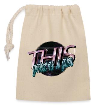 protest support your local calendaring - Closable cotton gift bag (14x20cm) - nature - Front