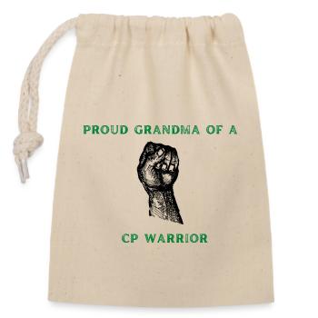 Proud grandma - Closable cotton gift bag (14x20cm) - nature - Front
