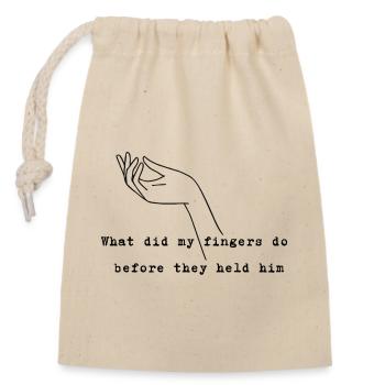 Sylvia Plath - Finger - Verschließbarer Geschenkbeutel aus Baumwolle (14x20cm) - Natur - Vorne