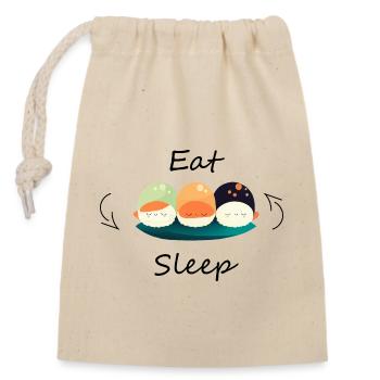 Sushi anime kawaii Japan - Closable cotton gift bag (14x20cm) - nature - Front