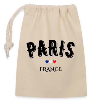 paris france - Sac cadeau en coton avec cordon (14 x 20 cm) - nature - Devant