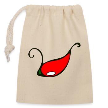 chili pepper - Closable cotton gift bag (14x20cm) - nature - Front