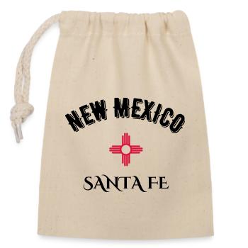 New Mexico Santa Fe - Closable cotton gift bag (14x20cm) - nature - Front