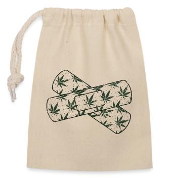 Hemp - Closable cotton gift bag (14x20cm) - nature - Front