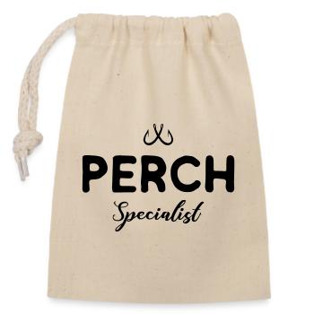 Perch Specialist, Fishing, Angler, Perch - Closable cotton gift bag (14x20cm) - nature - Front
