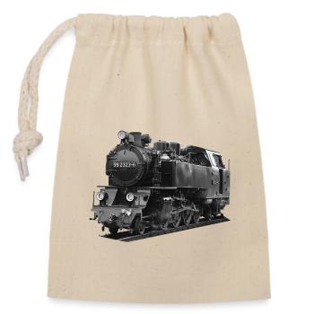 Lokomotive BR 99 Schmalspur Reichsbahn Molli - Verschließbarer Geschenkbeutel aus Baumwolle (14x20cm) - Natur - Vorne