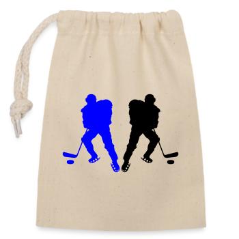 Joueurs de hockey - Sac cadeau en coton avec cordon (14 x 20 cm) - nature - Devant