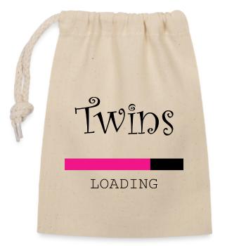 Grossesse Baby shower Babyshower Boy Girl - Sac cadeau en coton avec cordon (14 x 20 cm) - nature - Devant
