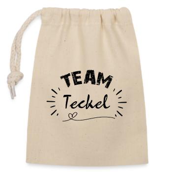 Team Teckel, idée cadeau pour amis des chiens - Sac cadeau en coton avec cordon (14 x 20 cm) - nature - Devant