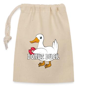 Duck with Donut Saying Donut Duck - Closable cotton gift bag (14x20cm) - nature - Front