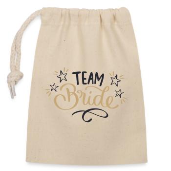 JGA Bachelorette Bride Braut Party Team Bride - Verschließbarer Geschenkbeutel aus Baumwolle (14x20cm) - Natur - Vorne